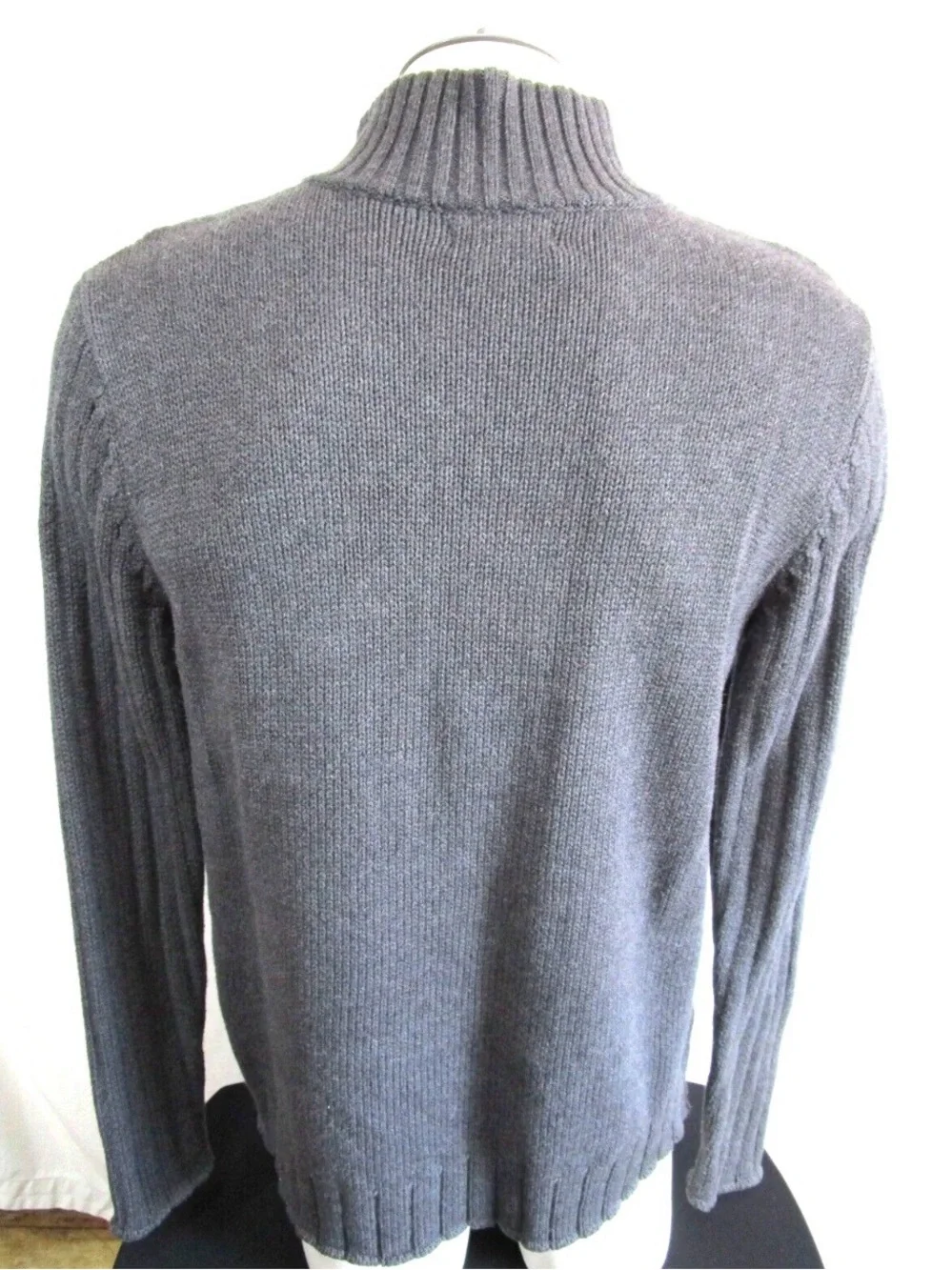 Polo Jeans Co Ralph Lauren Gray 1/2 Zip Mock Neck Cotton Knit Sweater XL